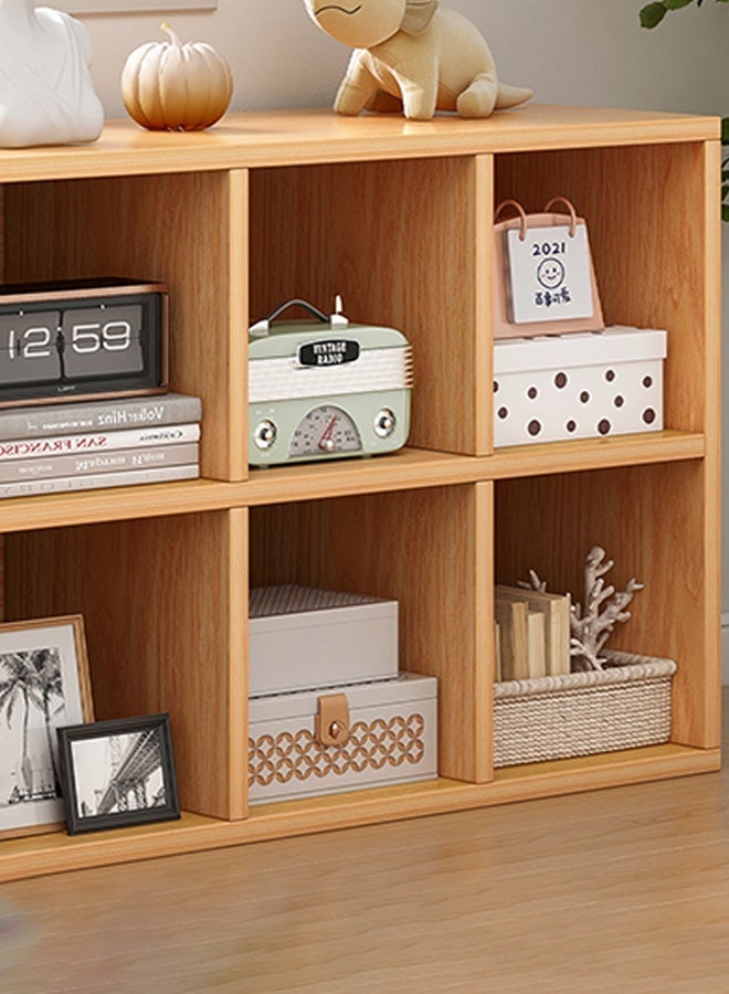 كوزينيست خزانة كتب وأرفف أرضية بثمانية أقسام، خزانة كتب للأطفال بجانب الحائط، منظم بسيط لركن القراءة في غرفة المعيشة، لون الخشب الطبيعي - Image 2